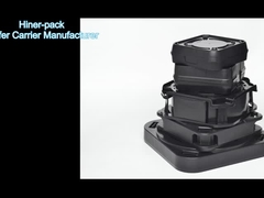 क्षैतिज 200 मिमी वेफर वाहक कैनिस्टर बॉक्स प्रवाहकीय काला पीपी सामग्री